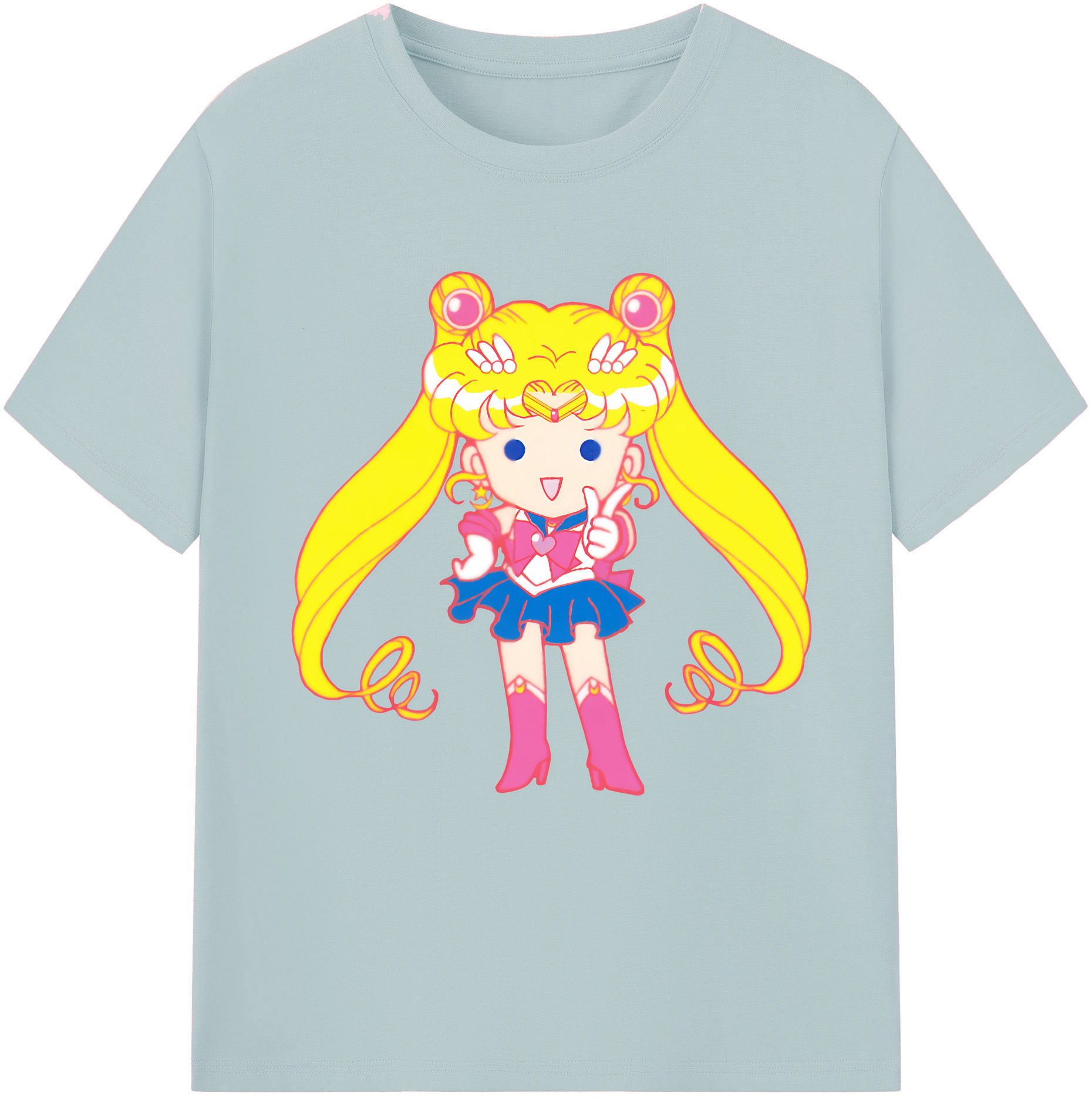 （画像用） 美少女戦士セーラームーン 月野 うさぎ つきの うさぎ Sailor Moon Tsukino Usagi 綿100％半袖Tシャツ（フロントプリント）